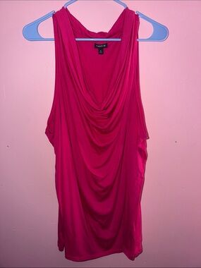 torrid Hot Pink Draped Cowl Neck Tank